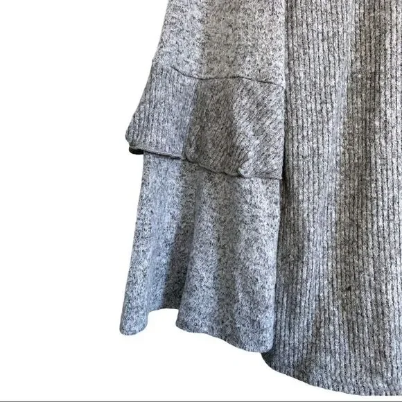 AGB Ruffled Bell Sleeve Ribbed Boat Neck Top - Picture 4 of 6